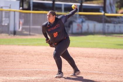Amiyah Aponte prepares to throw out a pitch